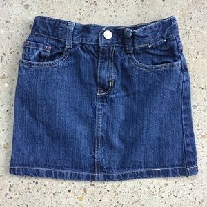 EUC GIRLS DENIM SKIRT WITH CAT EMBROIDERY SZ 8